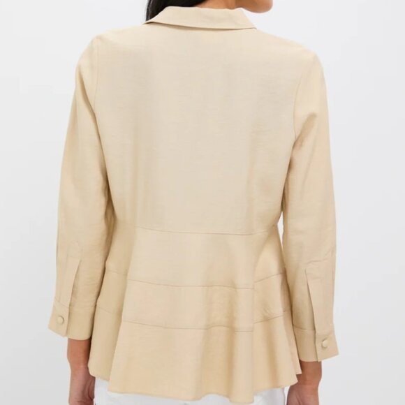 Tuckernuck Pomander Place Ashlen Button Down Blouse Neutral Tan Small (4-6) - Picture 4 of 6